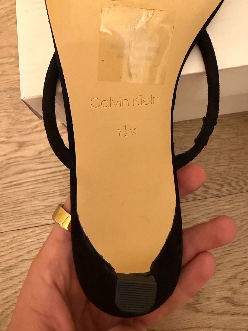 Calvin Klein Black Strappy Low Heel Sandals - Picture 6 of 8